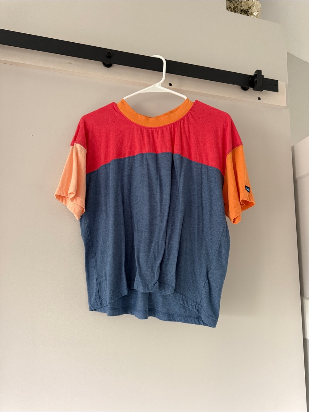 Colorblock Short Sleeve Tee - pink, Blue & Orange